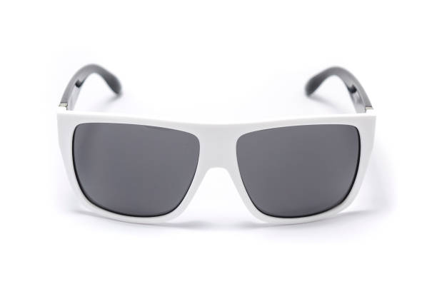 istock Sunglasses in white wide frame isolated 668750924