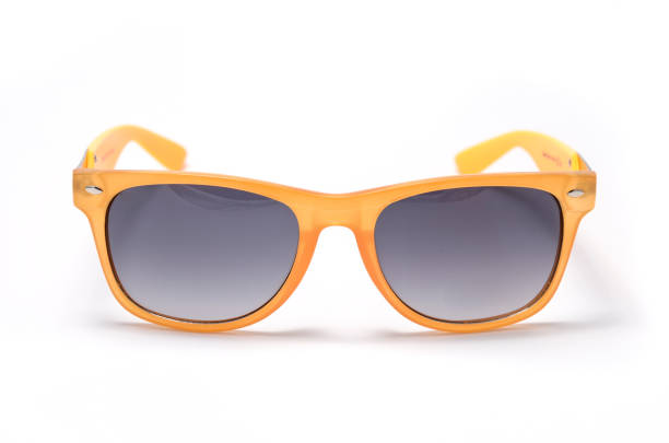 istock Sunglasses in a transparent yellow frame isolated on white 668751222