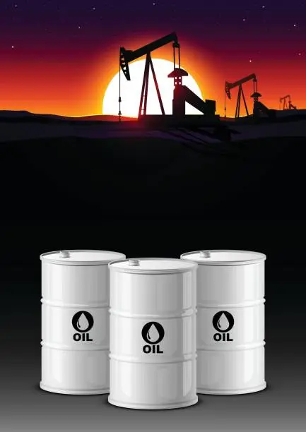 Vector illustration of Oil production