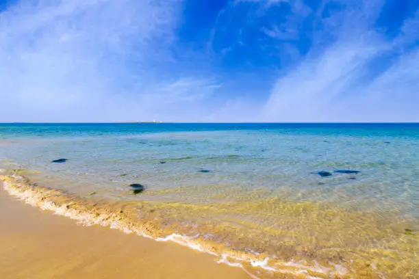 Beautiful summer view of Serena Beach at Mandvi, Gujarat, India