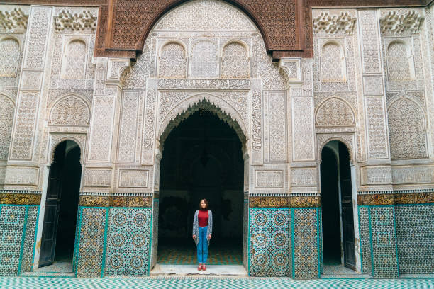 istock Woman standing inside riad in Morocco 668770506