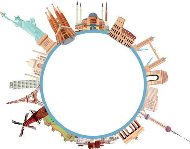 путешествия по миру - rome italy skyline europe stock illustrations