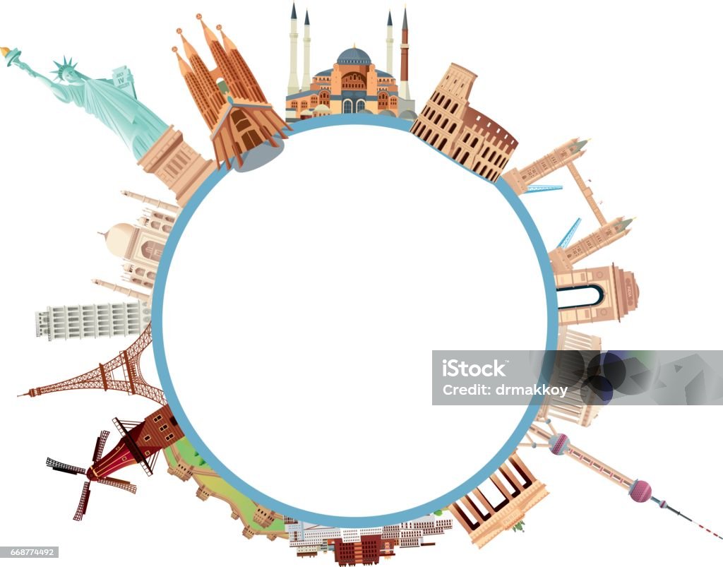 World Travels Vector World Travels World Map stock vector