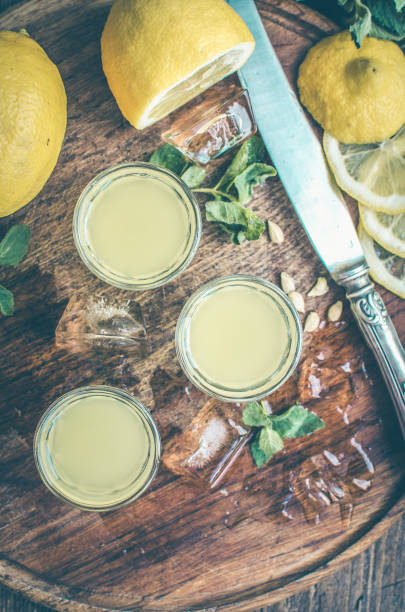 istock Italian traditional liqueur limoncello with lemon 668798254