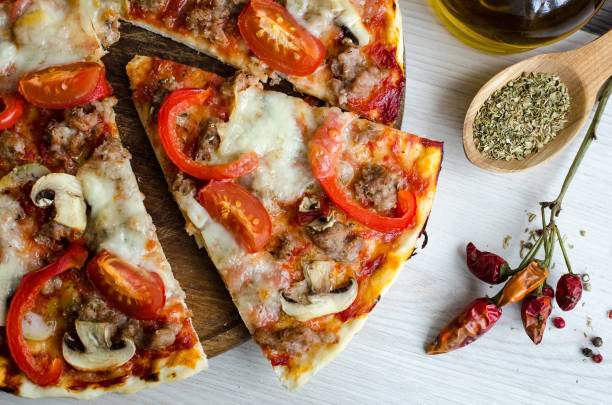 istock Hot meat italian pizza 668802206