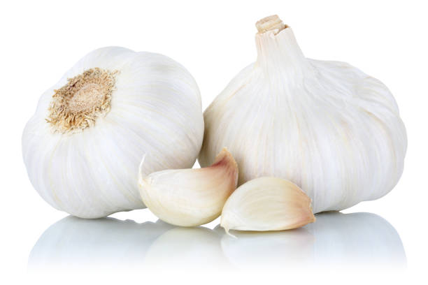 istock Garlic healthy spice fresh isolated on white 668808344