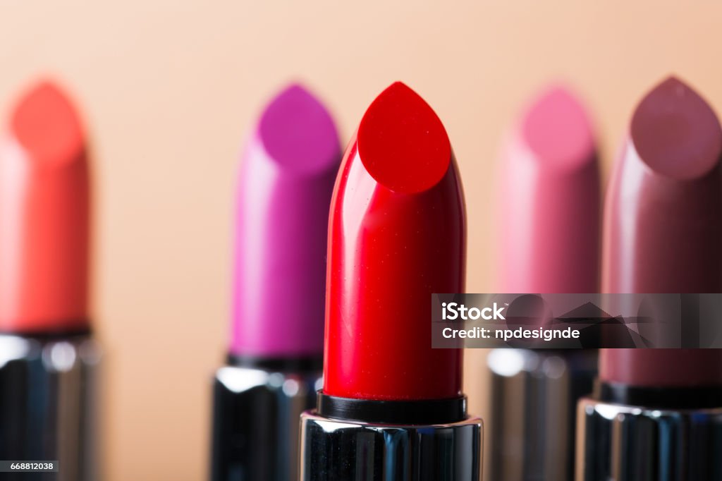 Colorful lipstick Lipsticks in macro Lipstick Stock Photo