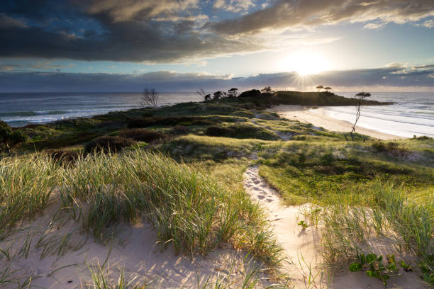 istock An Illuminated Sandy Path Leads Towards the Sunrise 668812644