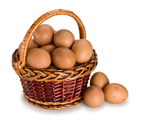 istock Basket full of brown eggs 668815286