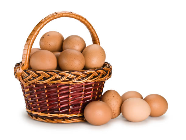 istock Basket full of brown eggs 668815294