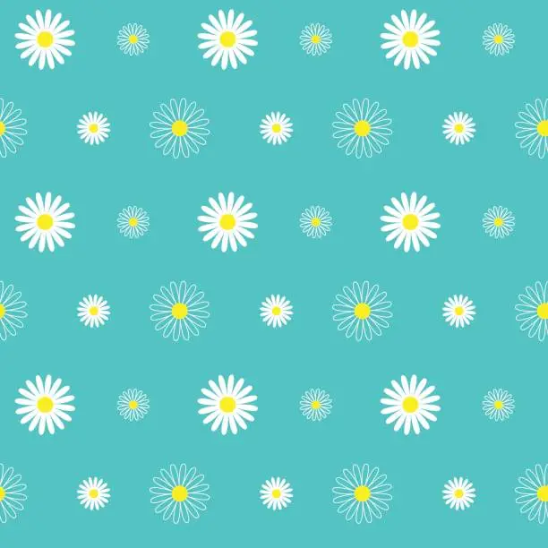 Vector illustration of Daisy Seamless Pattern