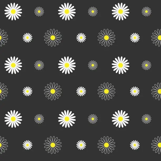 Vector illustration of Daisy Seamless Pattern