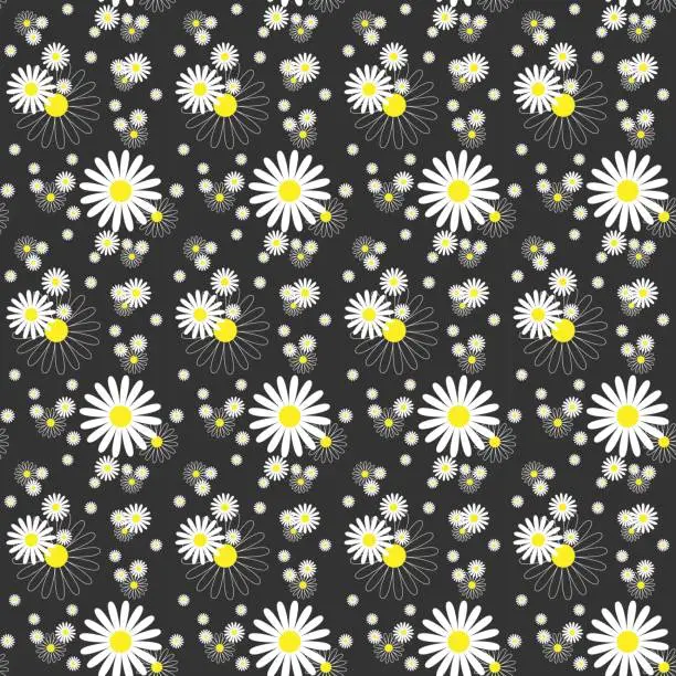 Vector illustration of Daisy Seamless Pattern