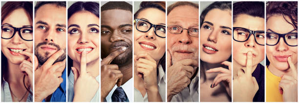 istock Multiethnic group of thoughtful men and women 668840540