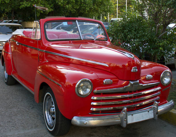 istock Luxury cuban red cars 668843010