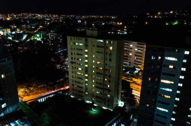 istock Long exposure, and lit buildings 668849666