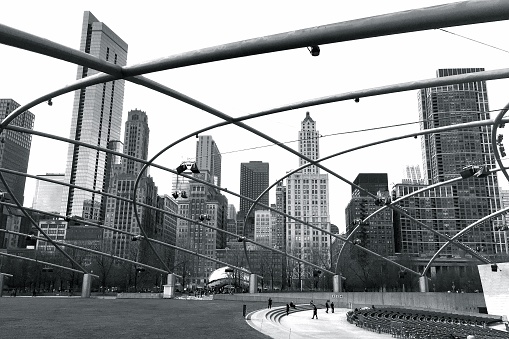 Metal scaffolding of Chicago Millennium Park