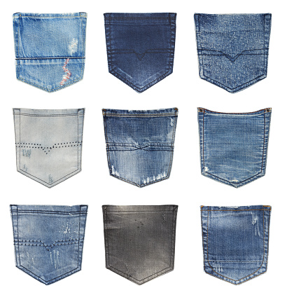 Jeans back pockets isolated
