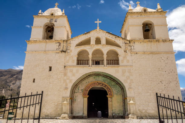 istock Colonial style church in Chivay, Colca valley, Peru 668863714