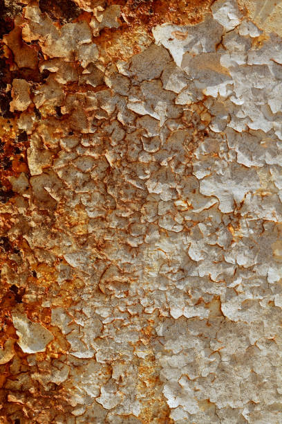 istock Heavy rusted peeled metal background texture. 668870570