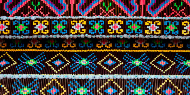 istock graphic pattern handicraft .Colorful border background texture. Fabric, cloth design, wallpaper, wrapping 668874156