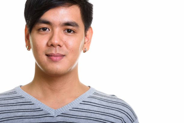 Close up of handsome Asian man horizontal shot