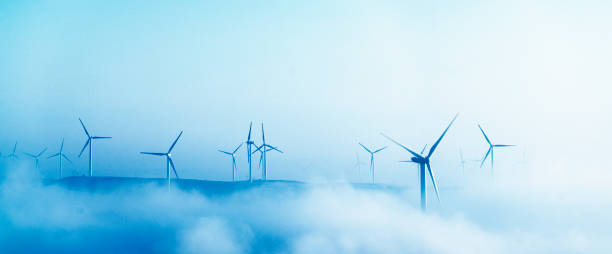 wiatraki generujące energię - generating zdjęcia i obrazy z banku zdjęć