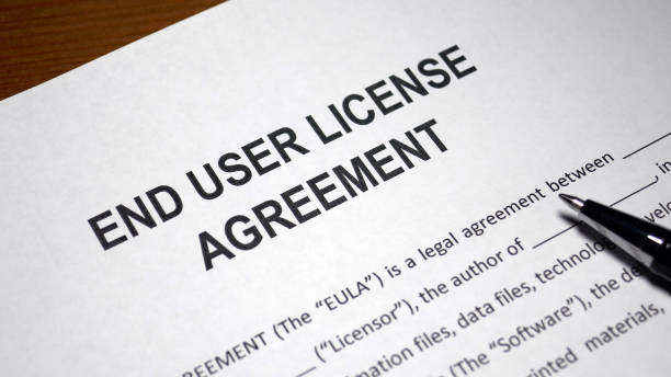 istock Someone filling out End User License Agreement 668891630