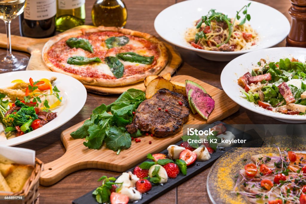 Italian Restaurant Course Meal food Italian Food Stock Photo