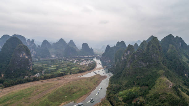 istock view of Li river and mountain around it 668902852