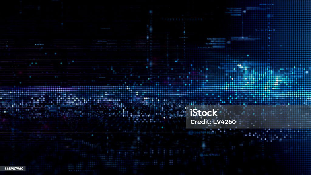Digital Matrix Particles Grid Stock Illustration - Download Image Now ...