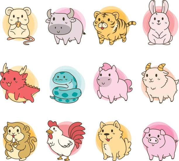 illustrations, cliparts, dessins animés et icônes de chines mignon zodiac cartoon - année du mouton