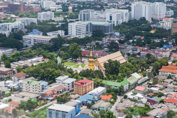 istock Wat Suan Dok Chiang Mai, Topview. 668937832