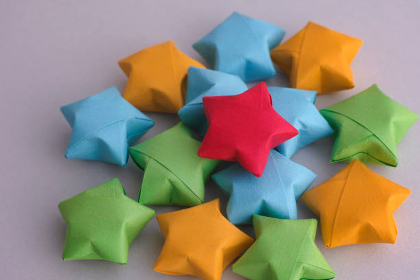 istock Colorful origami lucky stars 668958306