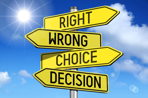 istock Choice concept - yellow road-sign 668961668