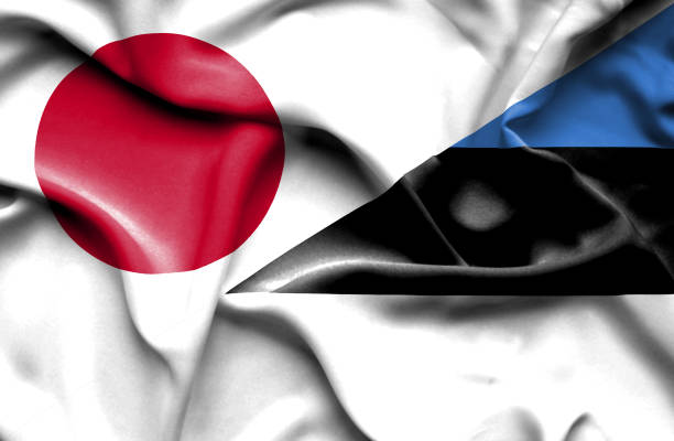 istock Waving flag of Estonia and Japan 668968230