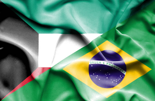 istock Waving flag of Brazil and Kuwait 668968818