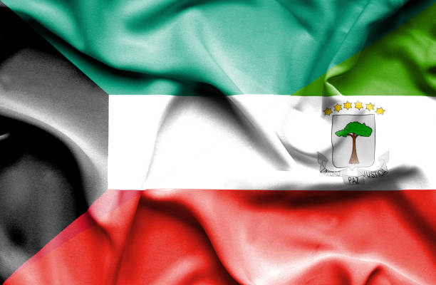 istock Waving flag of Equatorial Giuinea and Kuwait 668968904