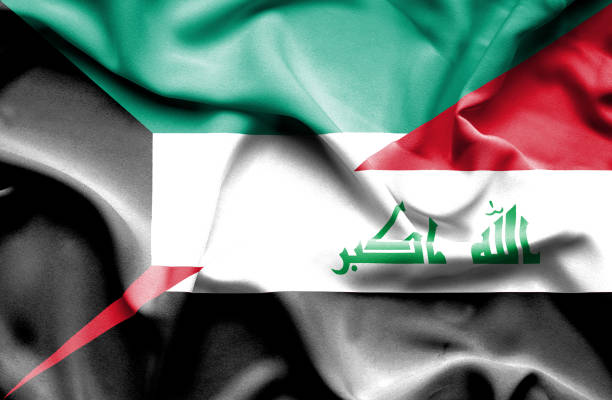 istock Waving flag of Iraq and Kuwait 668968958