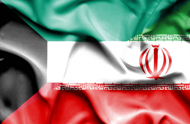 istock Waving flag of Iran and Kuwait 668968968