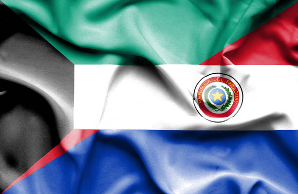 istock Waving flag of Paraguay and Kuwait 668969136