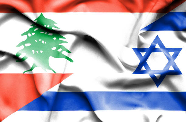 istock Waving flag of Israel and  Lebanon 668972018