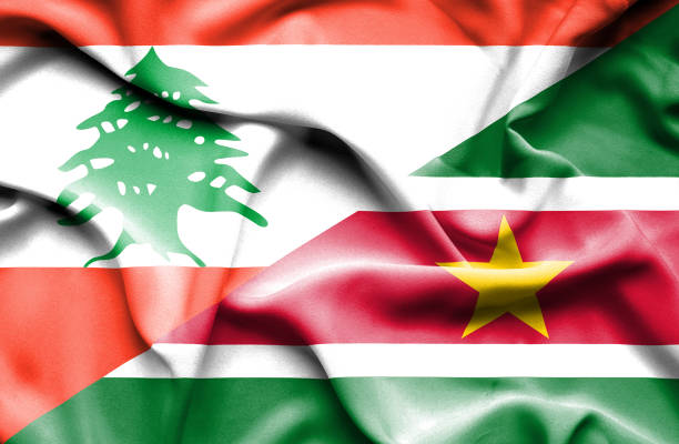 istock Waving flag of Suriname and Lebanon 668972214