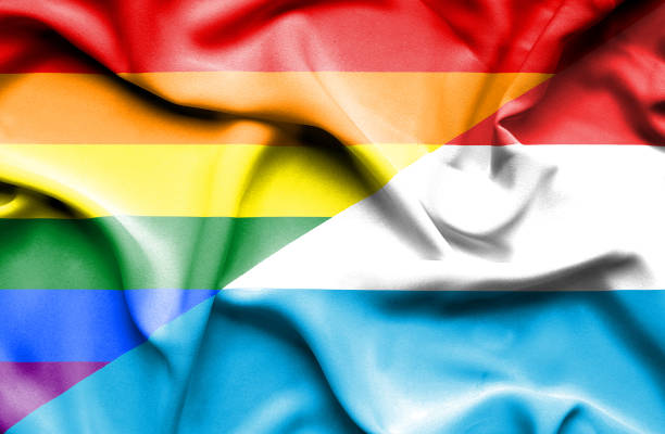 istock Waving flag of Luxembourg and Pride 668972574