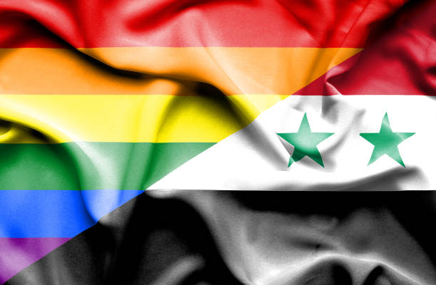 istock Waving flag of Syria and Pride 668972720