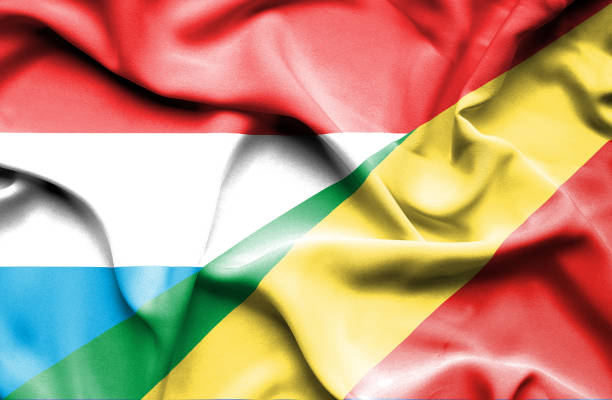 istock Waving flag of Congo Republic and Luxembourg 668976494