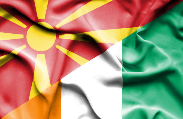 istock Waving flag of Ivory Coast and Macedonia 668977368