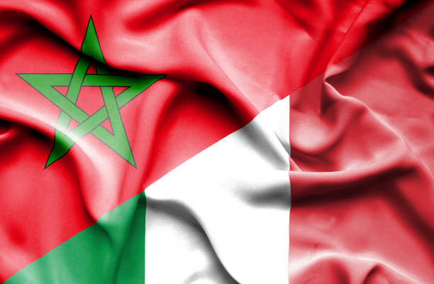 istock Waving flag of Italy and Morocco 668982274