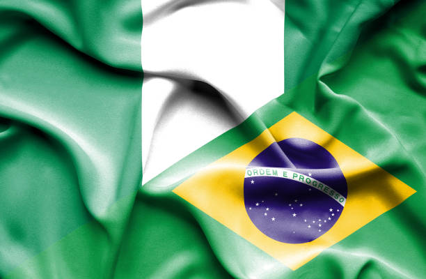 istock Waving flag of Brazil and Nigeria 668982898
