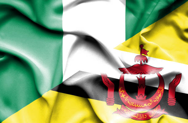 istock Waving flag of Brunei and Nigeria 668982904